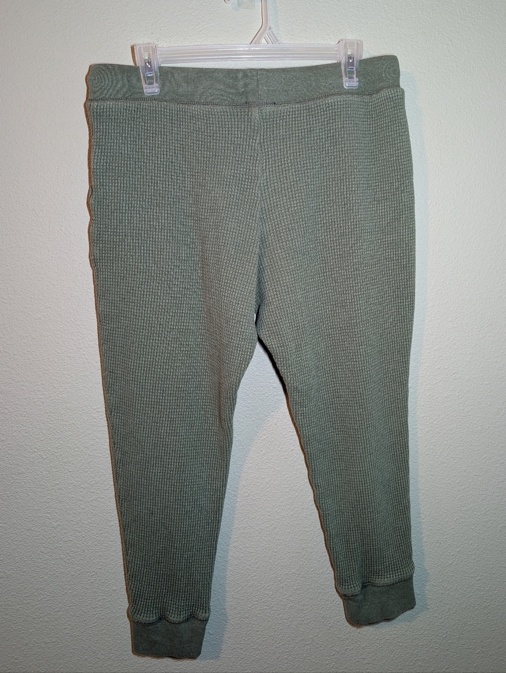 J.Crew Size Medium Olive Green Waffle Knit Drawstring Jogger Pants - Picture 5 of 7